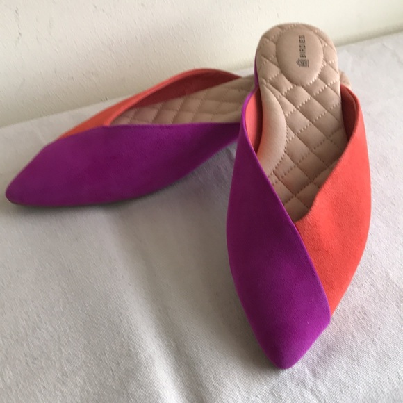 EUC Birdie’s size 9 The Swan slippers. Pink and orange Sangria flats pointed toe - Picture 1 of 13